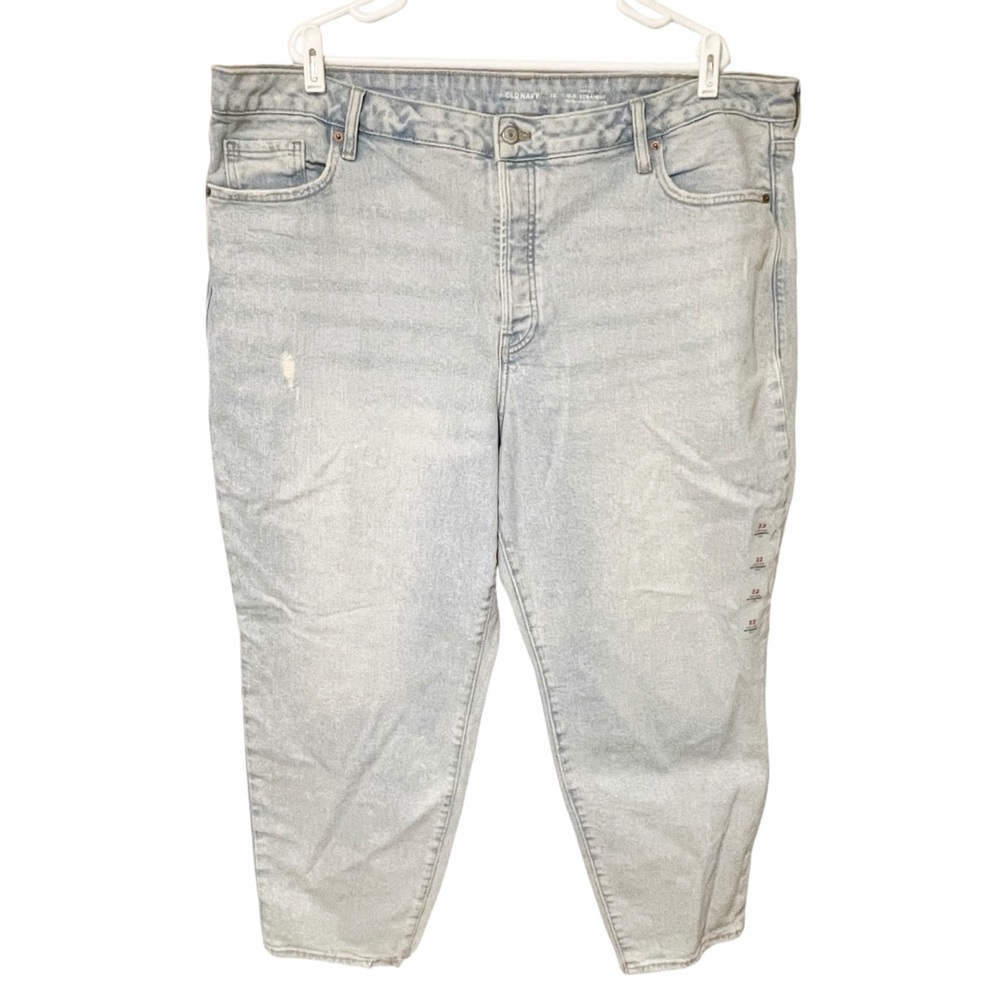 Old Navy Women's Plus Size 22 O.G. Straight Leg High‎ Rise Light Wash Jeans